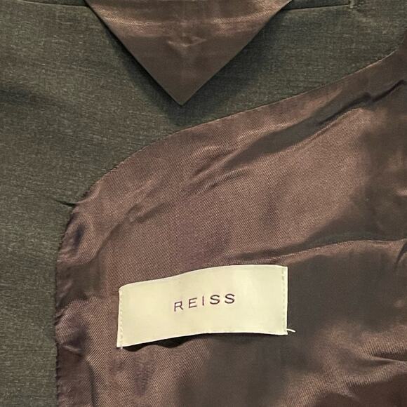 REISS Mens Size 40 R NEW Hope Notch Lap Travel Blazer Charcoal Gray Classic NWT - Picture 6 of 9